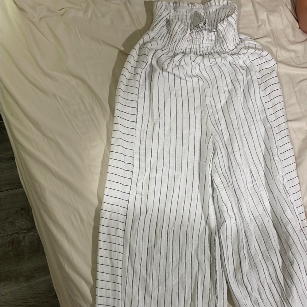 Jolie Black and White Wide Leg Pants